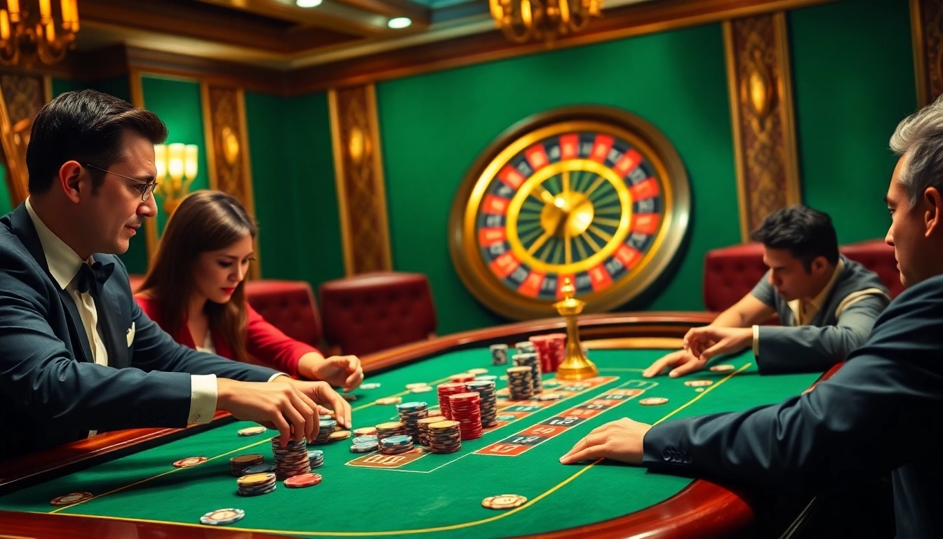 Players strategizing at a high-stakes poker table in a luxurious home bdtk1 casino setting.