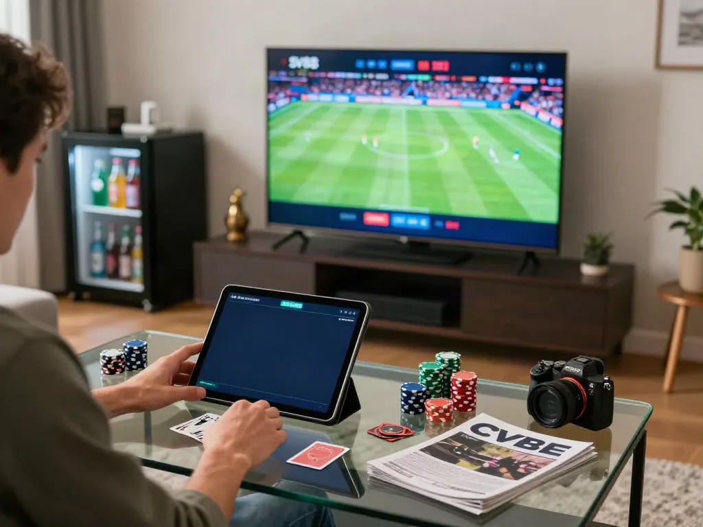 Engaging online gaming scene showcasing the SV88 link in a vibrant home setting.