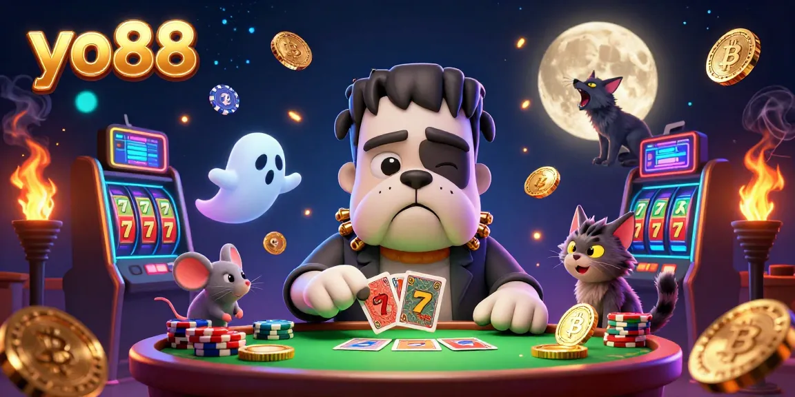 Join the fun at yo88 with a spooky 3D casino showdown featuring lively characters and epic game elements.