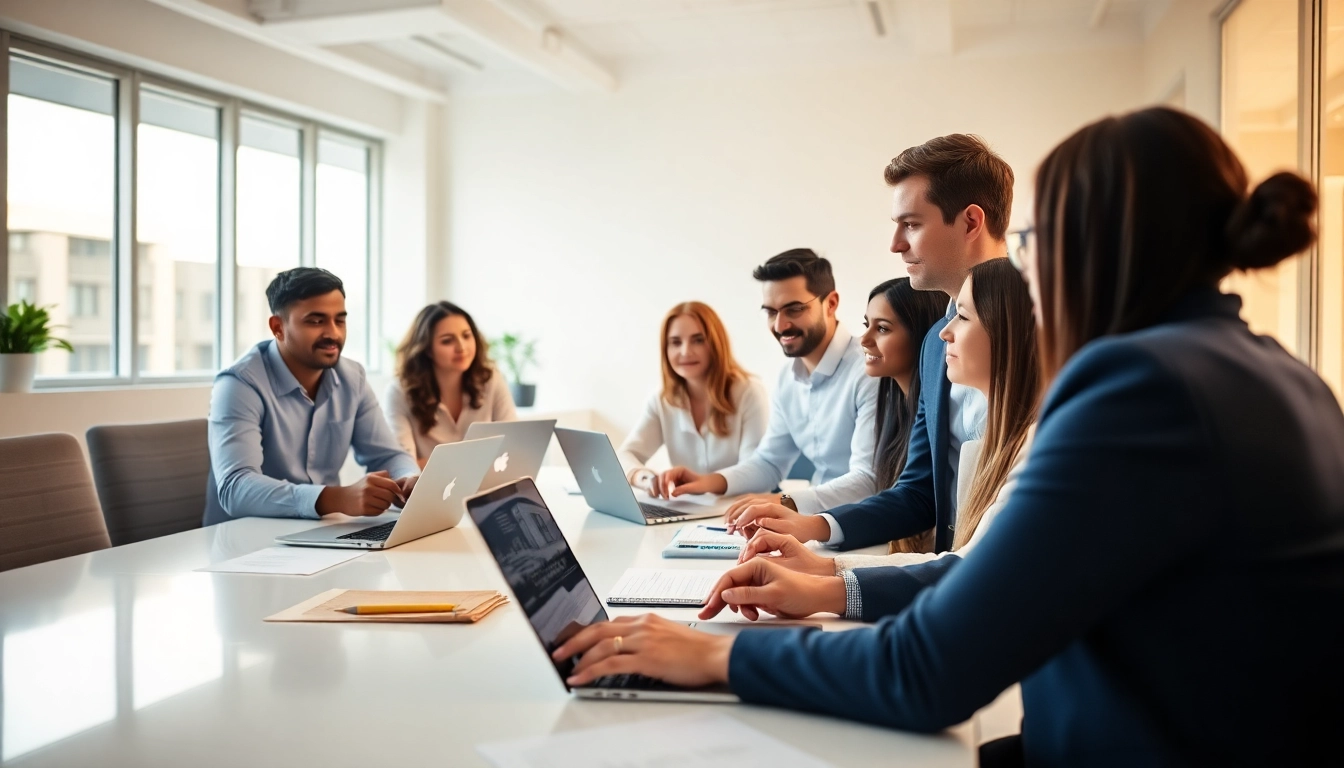 Headhunter Ingenieure bei strategischen Besprechungen in einem modernen Büro mit natürlichem Licht.