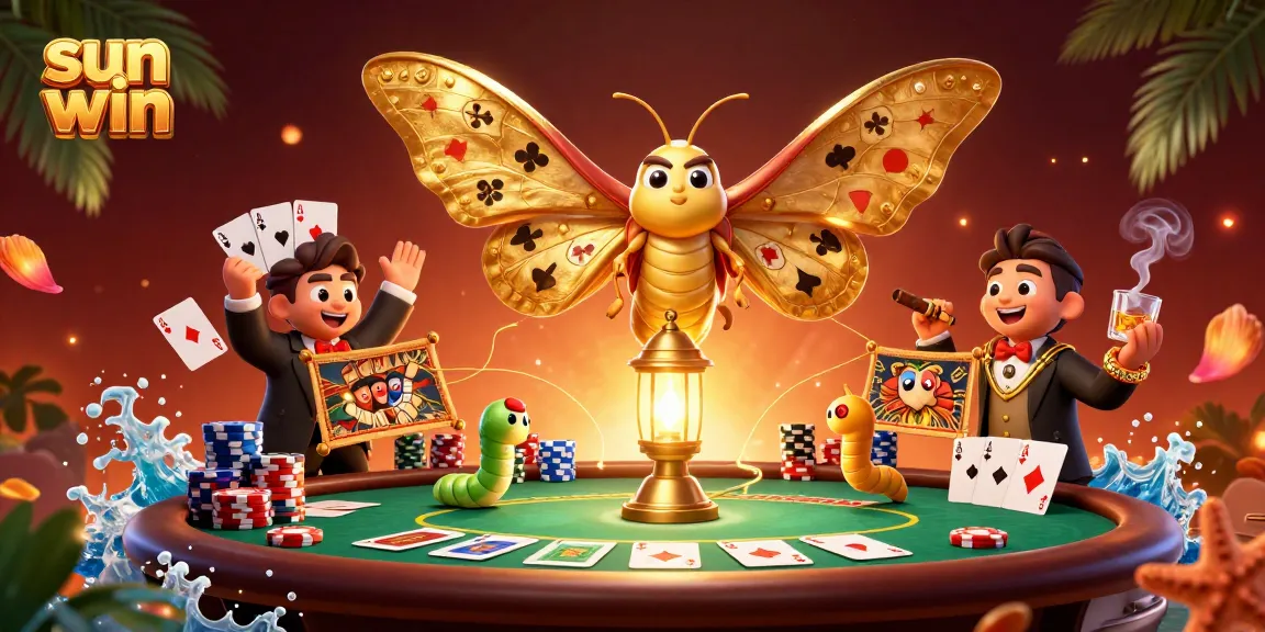 Engage in thrilling gameplay at sun win, surrounded by vibrant casino elements and a magical atmosphere.
