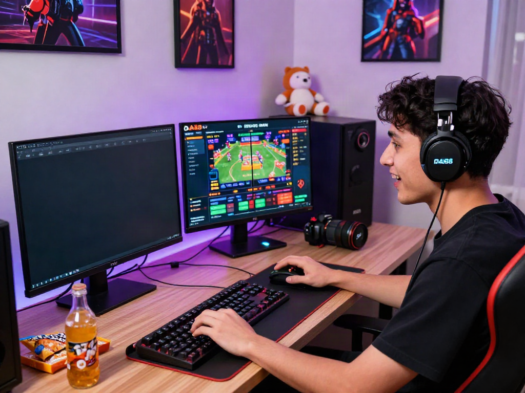 Excitement in online gaming with DA88 platform displayed on multiple screens