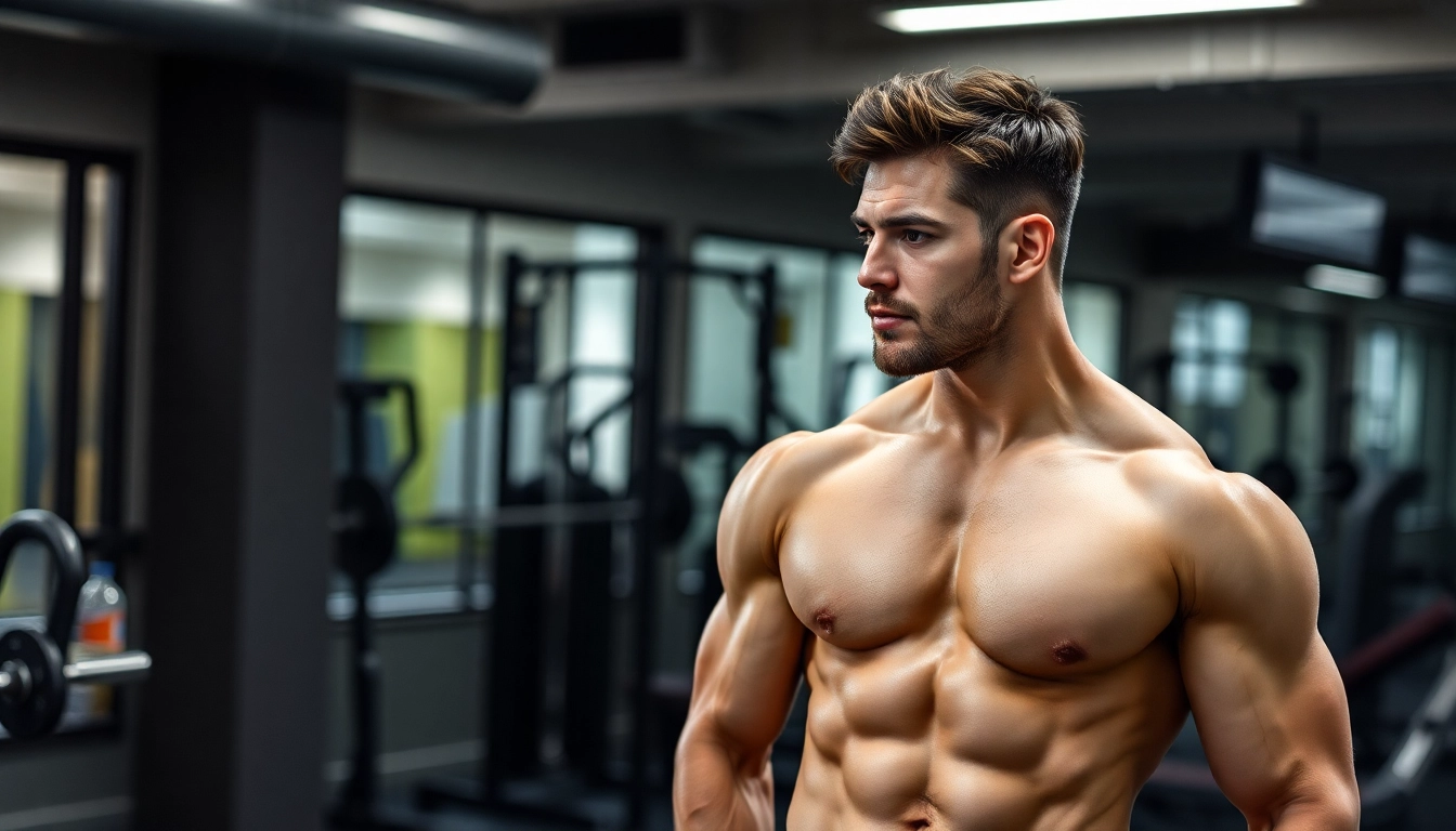 Professionelles Fitnessbild mit Fokus auf Unique Pharma Steroids und Muskelaufbau.